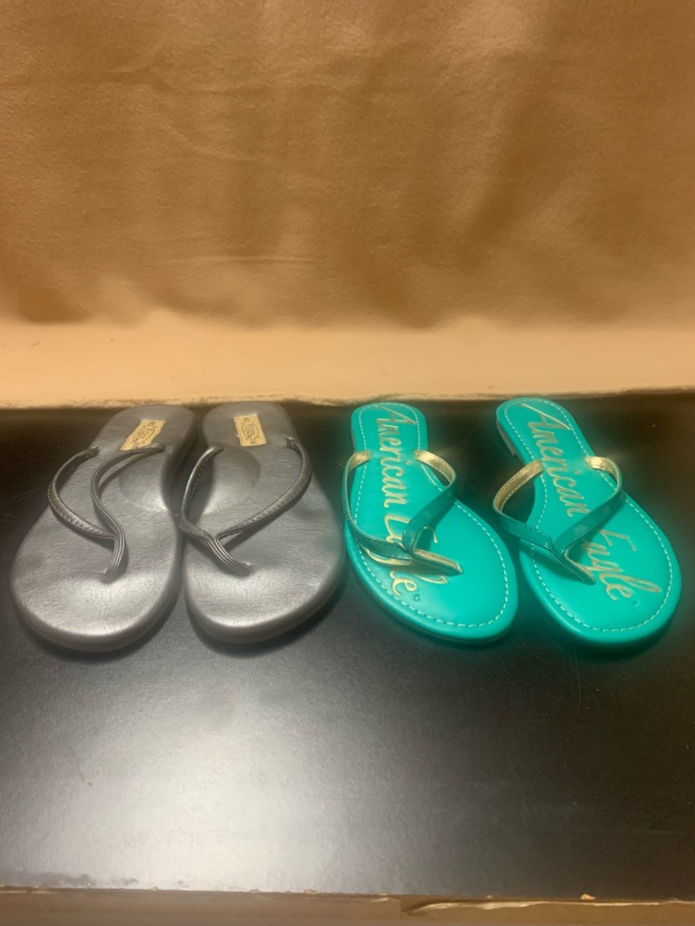 Flojos Black Flip Flop Sandals and Flojos Teal Flip Flop Sandals